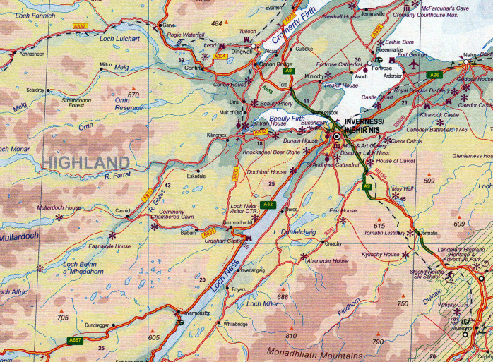 detail Edinburgh 1:10.000 / Scotland 1:550.000 turist. ITM