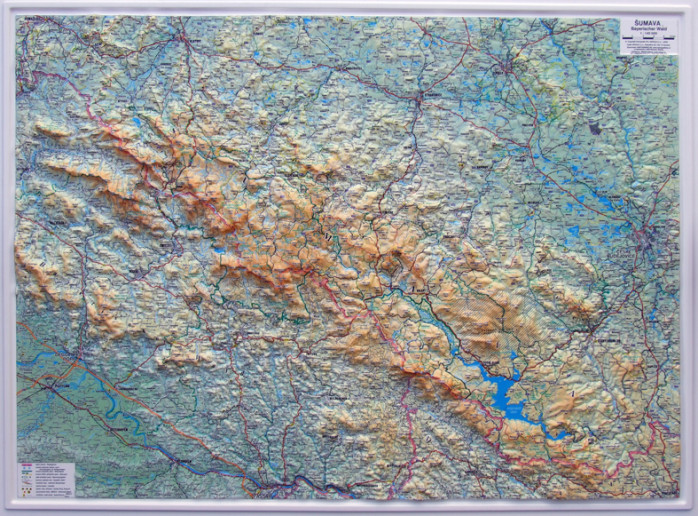 detail Šumava reliéfní mapa 1:140t HP