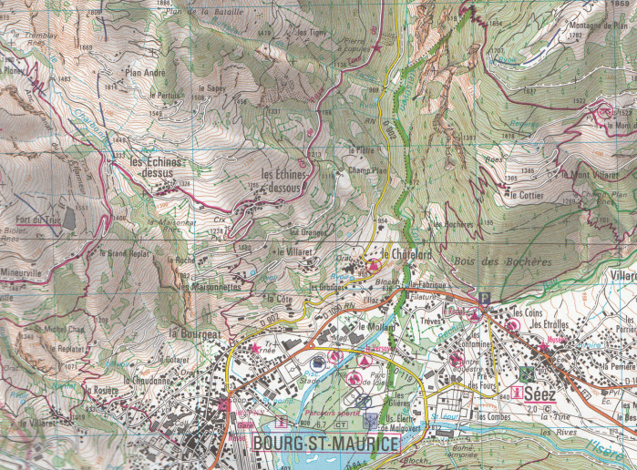 detail IGN 3532 ET Les Arcs 1:25t mapa IGN