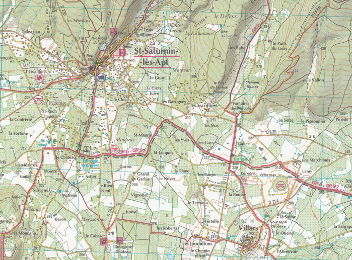 detail IGN 3242 OT Apt-Parc Du Luberon 1:25t mapa IGN