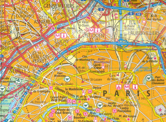 detail IGN 108 Paris, Rouen 1:100t mapa IGN