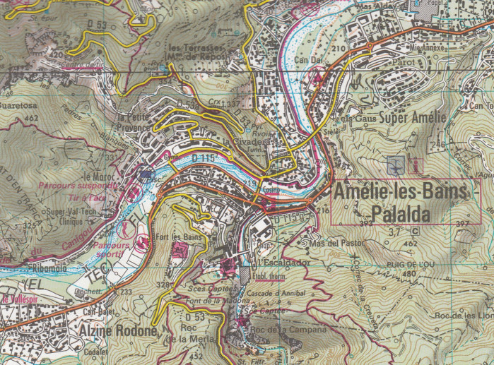 detail IGN 2449 OT Ceret - Amelie 1:25t mapa IGN