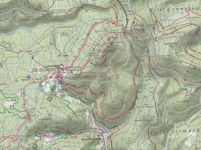 detail Vosges du Nord, Mont St Odile 1:75t mapa IGN