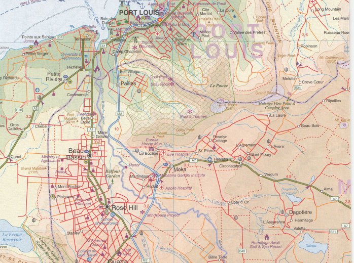 detail Réunion & Mauritius 1:80t / 1:90t cestovní mapa ITM