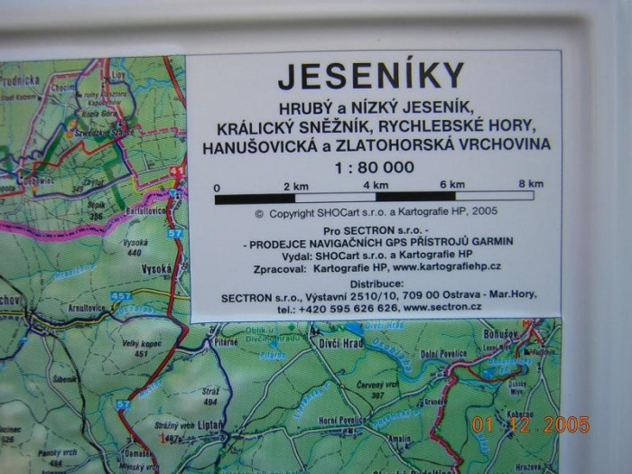 detail Jeseníky 1:80t reliéfní mapa HP