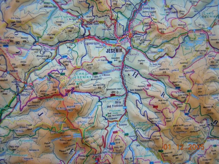 detail Jeseníky 1:80t reliéfní mapa HP
