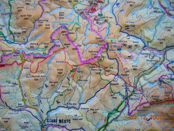 detail Jeseníky 1:80t reliéfní mapa HP