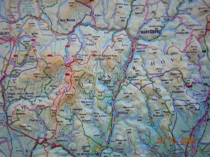 detail Jeseníky 1:80t reliéfní mapa HP