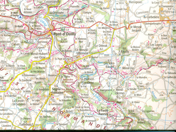 detail IGN 116 Laval Fougeres 1:100t mapa IGN