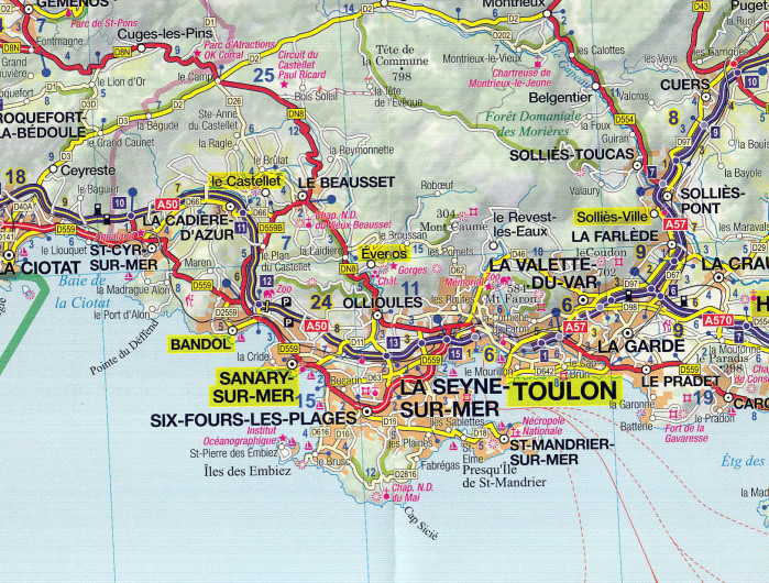 detail Provence - Azurové pobřeží 1:300t ExpressMap