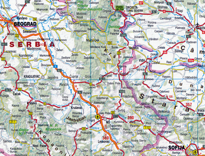 detail Evropa (Europe) 1:2,5m mapa ITM