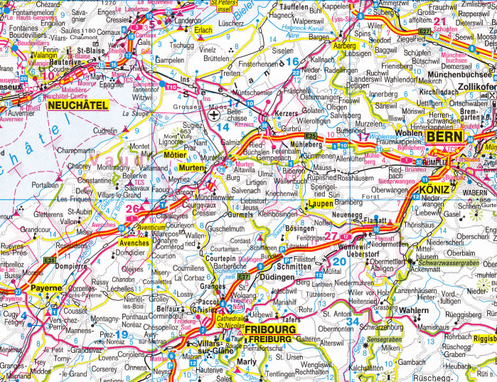 detail Švýcarsko (Switzerland) 1:300t mapa ITM