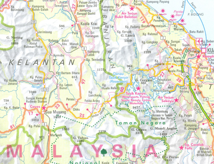 detail Malajsie (Malaysia - Brunei) 1:1,5m mapa NELLES