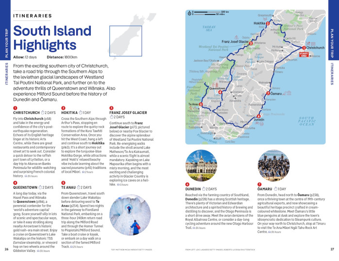 detail New Zealand South Island průvodce 8th 2025 Lonely Planet