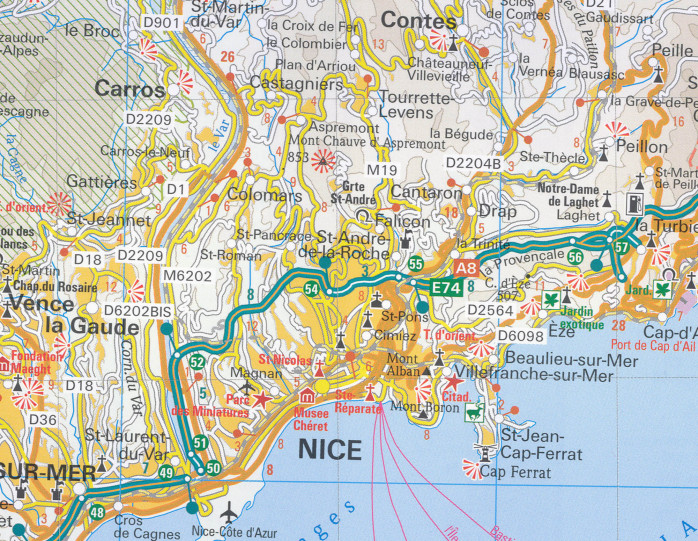 detail Provence 1:250.000 mapa RKH