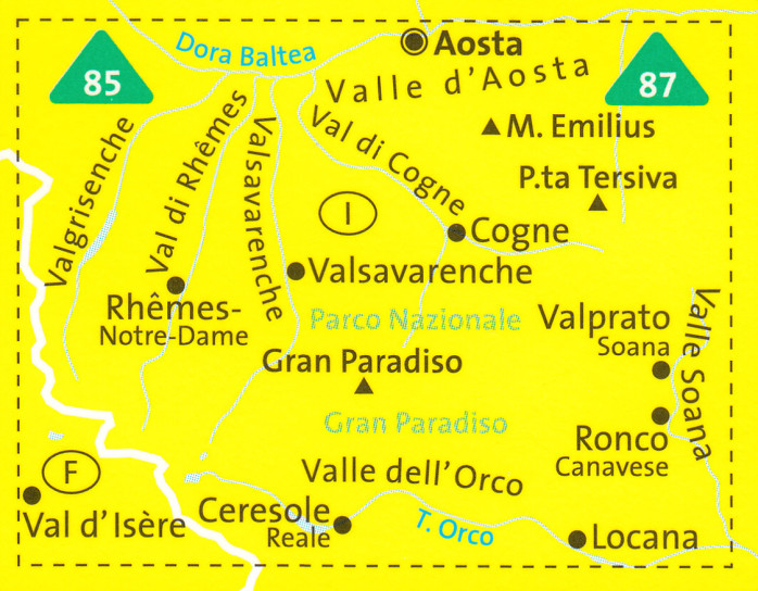 detail PN Gran Paradiso 1:50t mapa KOMPASS #86