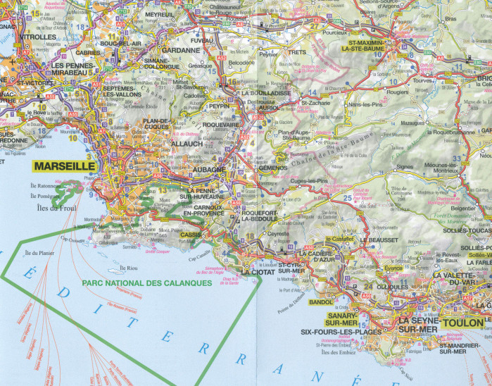 detail Marseille plán města 1:15t ExpressMap