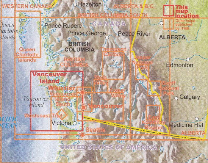 detail Vancouver Island 1:250t mapa ITM