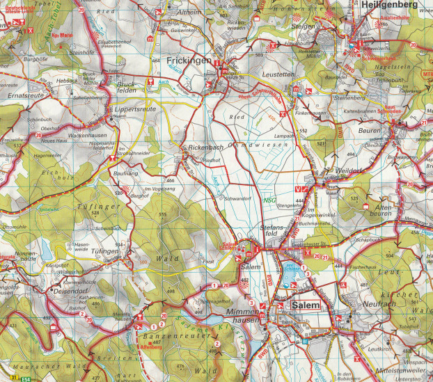 detail RK Bodensee 1:50.000 cyklomapa ADFC