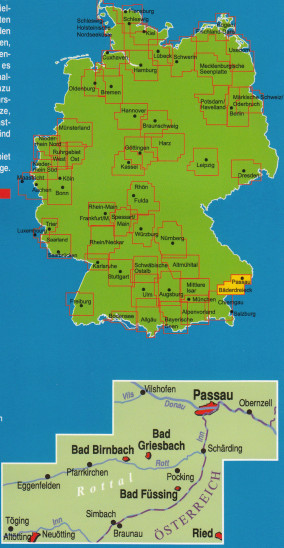 detail RK Passau a okolí 1:75.000 cyklomapa ADFC