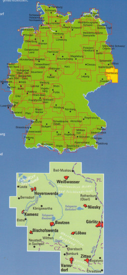 detail RK Oberlausitz 1:75.000 cyklomapa ADFC