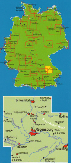 detail RK Regensburg a okolí 1:75.000 cyklomapa ADFC