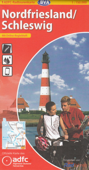 detail RTK 1 Nordfriesland / Schleswig 1:150.000 cyklomapa ADFC