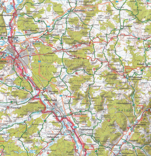 detail RTK 18 Oberfranken / Vogtland 1:150.000 cyklomapa ADFC