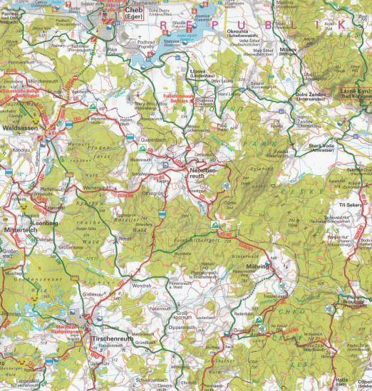 detail RTK 18 Oberfranken / Vogtland 1:150.000 cyklomapa ADFC