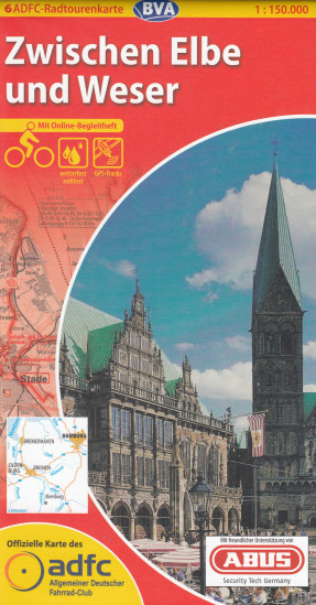 detail RTK 6 Zwischen Elbe und Weser 1:150.000 cyklomapa ADFC