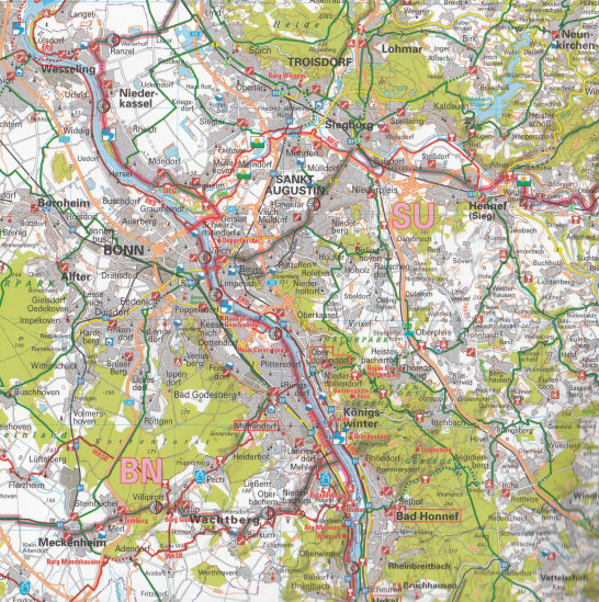 detail RTK 15 Rheinland / Eifel 1:150.000 cyklomapa ADFC