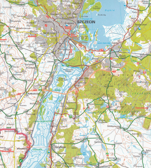 detail RTK 4 Rügen / Usedom, Vorpommern 1:150.000 cyklomapa ADFC