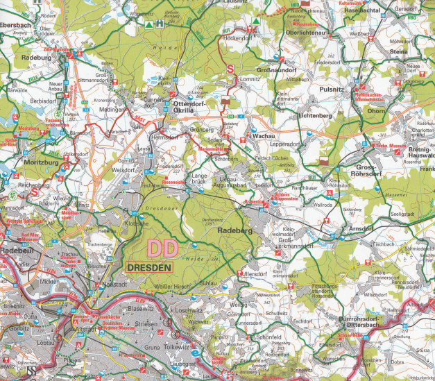 detail RTK 14 Lausitz / Östliches Erzgebirge 1:150.000 cyklomapa ADFC