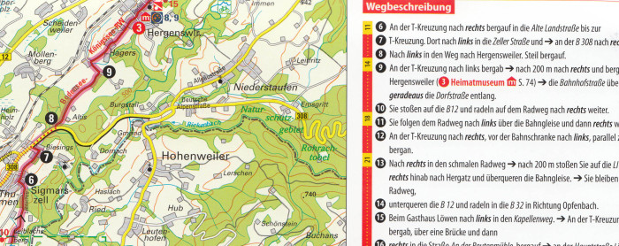 detail Bodensee - Königssee Radweg 1:50.000 průvodce na spirále ADFC