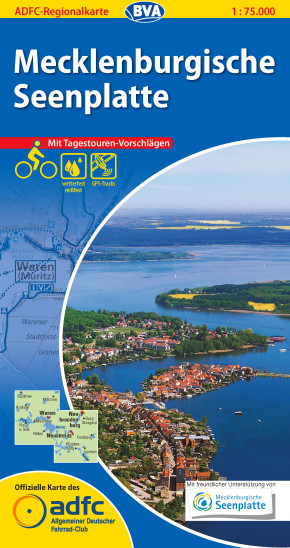 detail Mecklenburgische Seenplatte 1:75.000 cyklomapa ADFC