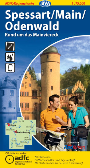 detail Spessart / Main / Odenwald 1:75.000 cyklomapa ADFC