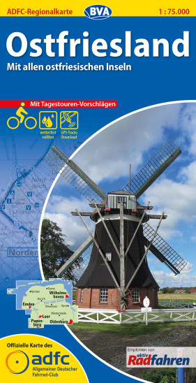 detail Ostfriesland 1:75.000 cyklomapa ADFC