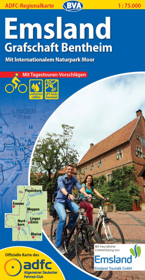 detail Emsland / Grafschaft Bentheim 1:75.000 cyklomapa ADFC