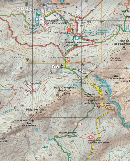 detail Malorka (Mallorca) - Tramuntana Central 1:25t mapa ALPINA