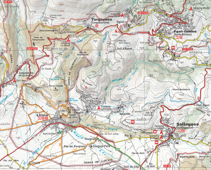 detail Cerdanya, Capcir, Andorra 1:50.000 mapa ALPINA