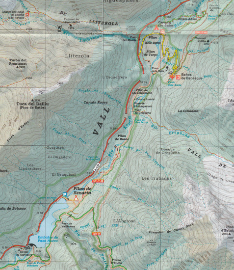 detail Aneto Maladeta, Valles de Benasque y Barravés 1:50.000 mapa Alpina