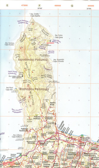 detail Chania - Kréta západ 1:100t turistická mapa ANAVASI