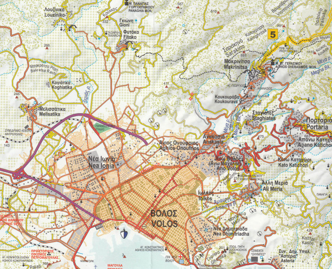 detail Pilio sever - Mavrovouni (Řecko) 1:50t, turistická mapa ANAVASI