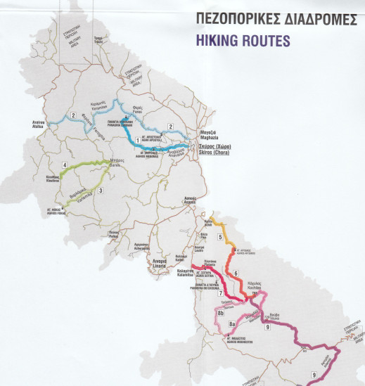 detail Skiros (Řecko) 1:40t, turistická mapa ANAVASI