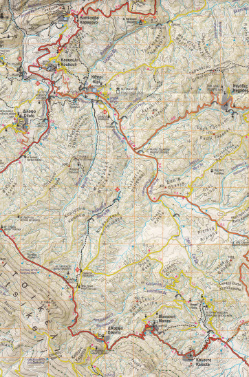 detail Pindus Zagori (Řecko) 1:50t, turistická mapa ANAVASI
