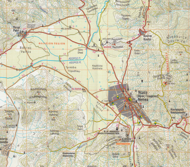 detail Upland Corinth (Řecko) 1:50t, turistická mapa ANAVASI