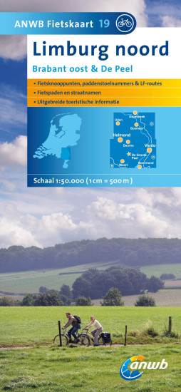 detail #19 Limburg noord, Brabant oost & De Peel 1:50.000 cyklomapa ANWB (Nizozemí)