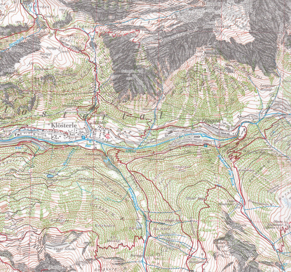 detail Lechtaler Alpen, Arlberggebiet 1:25 000, turistická mapa, Alpenverein #3/2