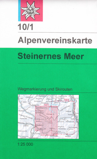 detail Steinernes Meer 1:25 000, turistická mapa letní a zimní, Alpenverein #10/1