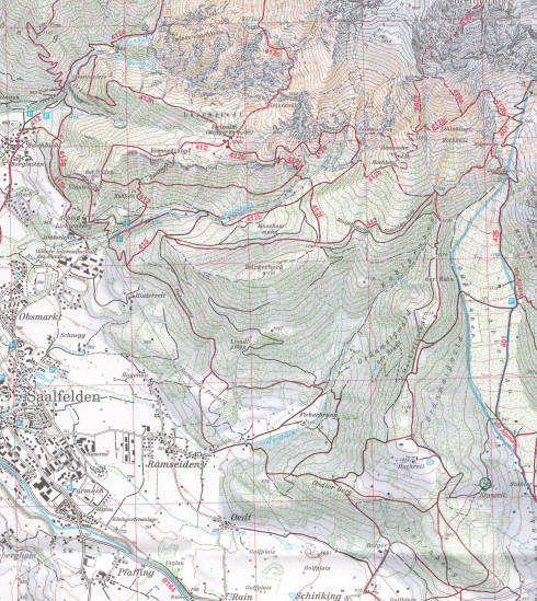 detail Steinernes Meer 1:25 000, turistická mapa letní a zimní, Alpenverein #10/1